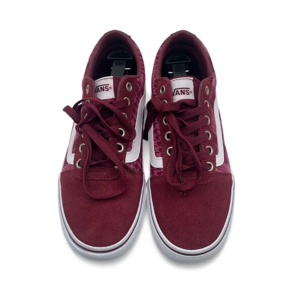VANS Ward Platform Burgundy Plaid Mix Port VN0A3TLCPRT Old Skool Sneakers W8 - Picture 3 of 7